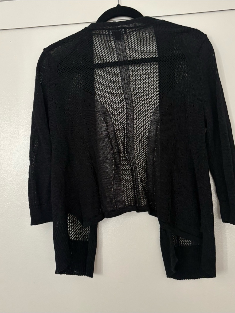 Alfani Black Open-Weave Women's Cardigan